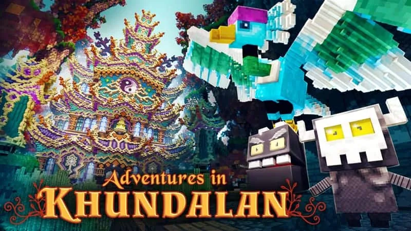 Adventures in Khundalan Minecraft Marketplace Map Key Art