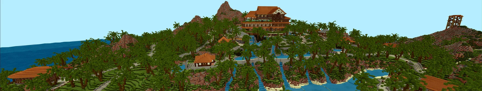 Luxury Resort Minecraft World Panorama