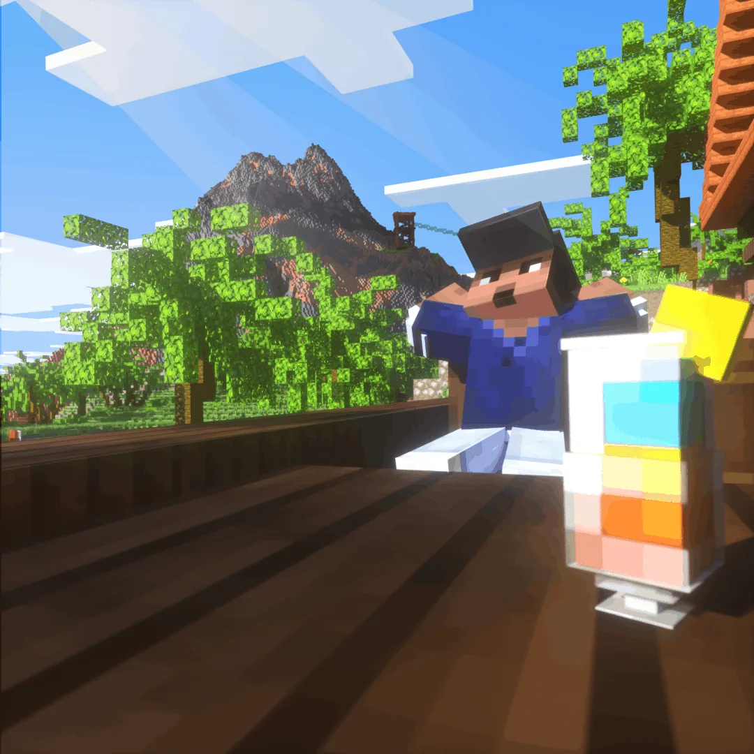 Luxury resort Minecraft map relaxing with drink